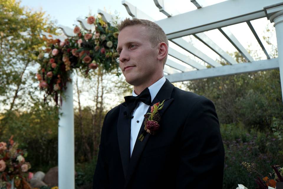 Groom sees his bride