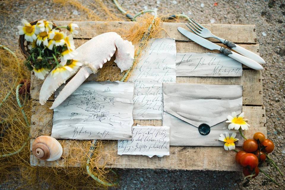 Organic calligraphy stationery