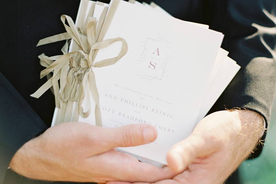 Elegant wedding programs