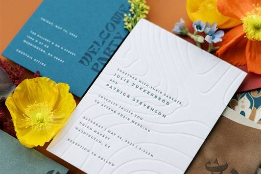 Colorful retro invitations