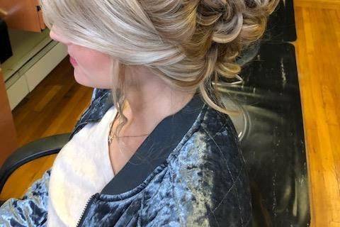 Braided hair updo