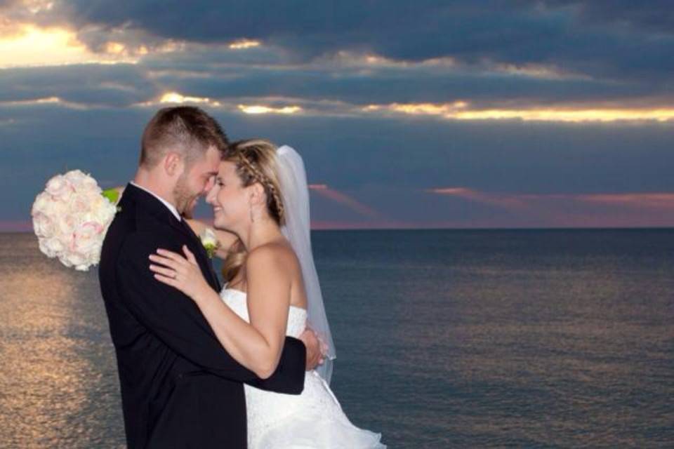 Newlyweds at the beach