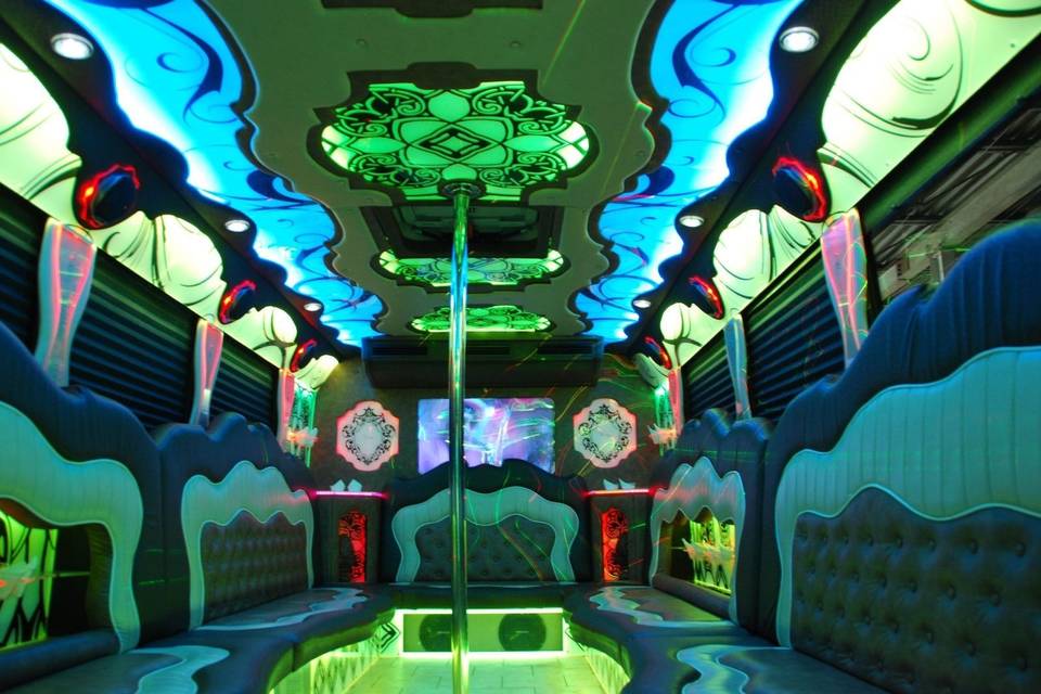 Atlantis Luxury Party Bus interior