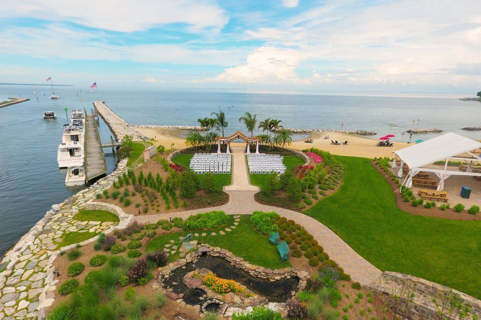 Waterfront wedding ceremony