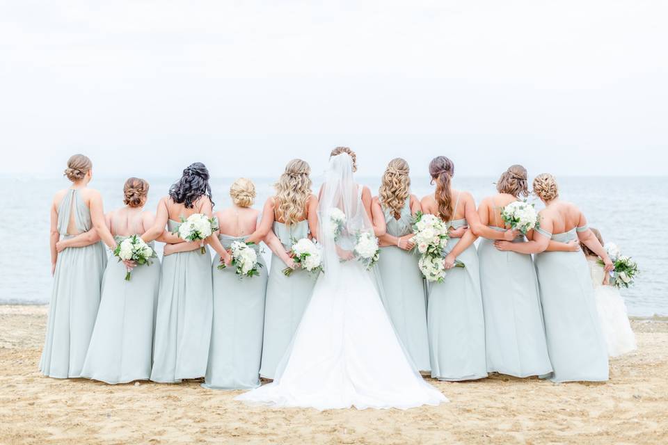 Bridesmaids on the Beach