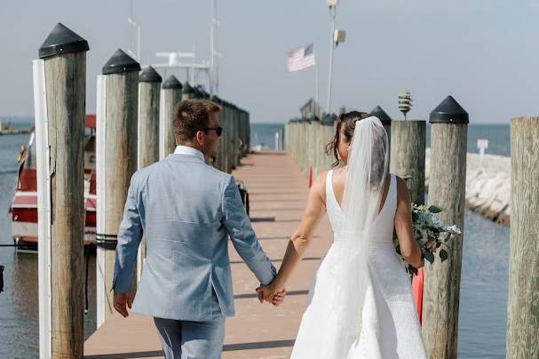 Walking down the pier