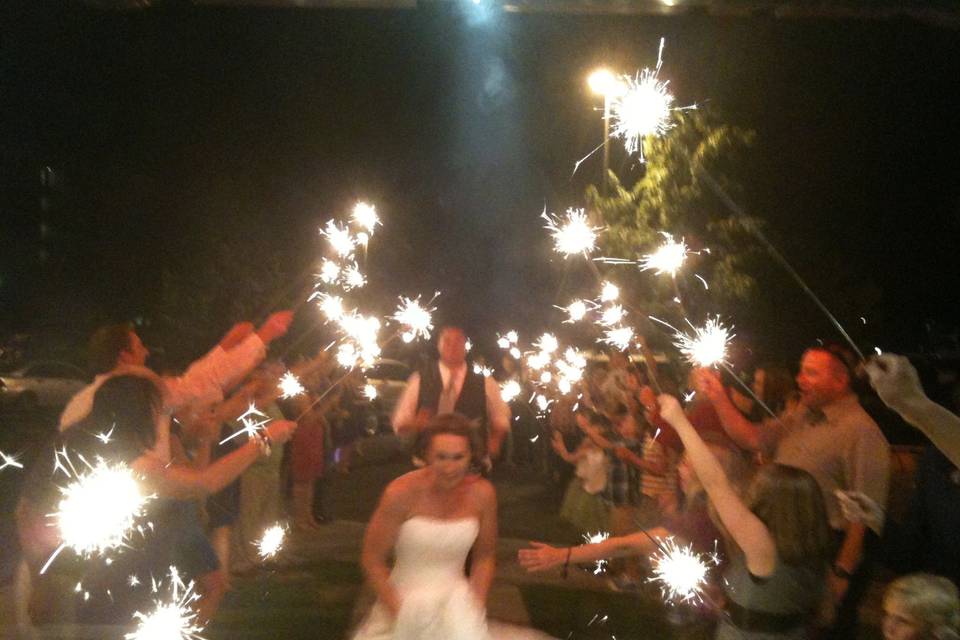 Bridal entrance with sparkler