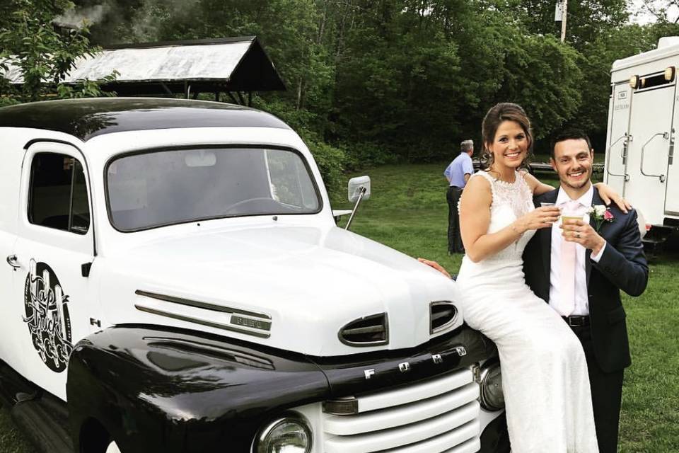 Smiles with our beer truck.