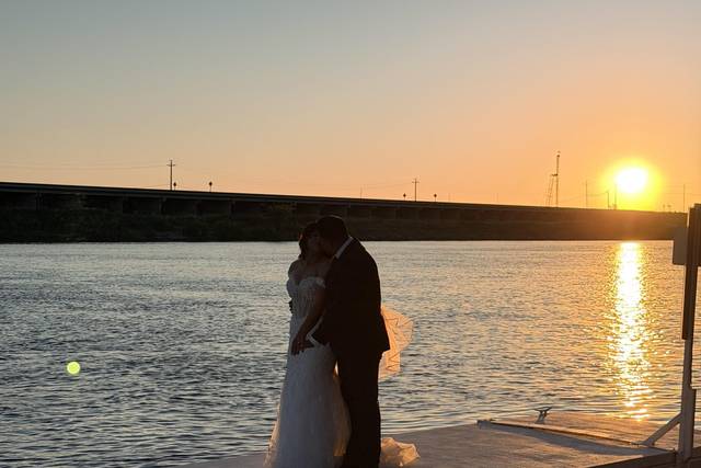 Sunset on the dock w couple