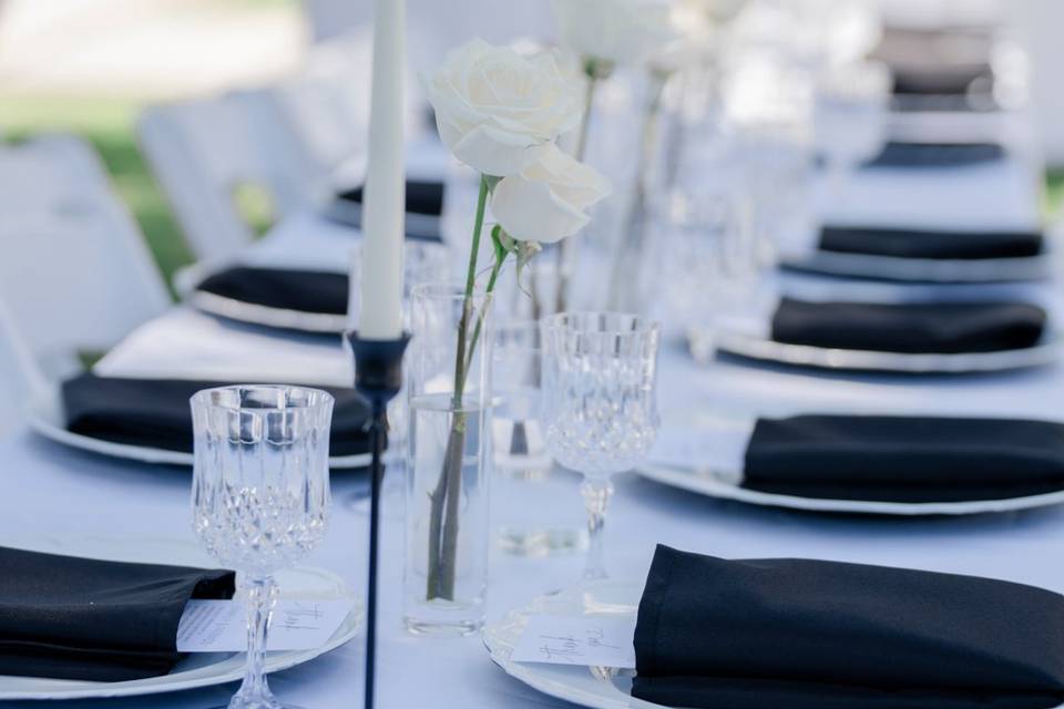 Reception Table Set Up