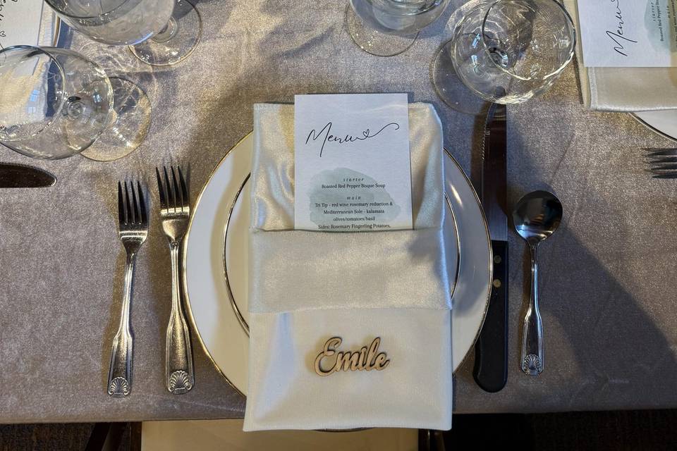 Table setting for dinner