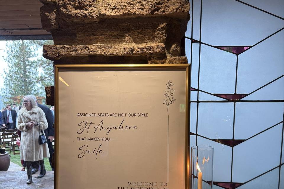 Custom Ceremony Welcome Sign