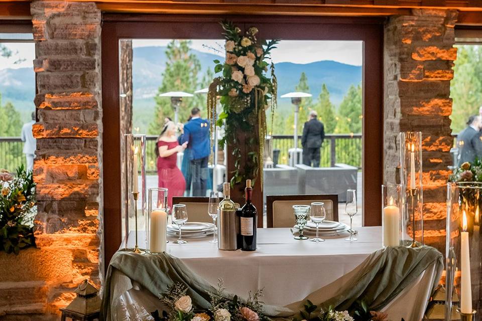Head table for reception