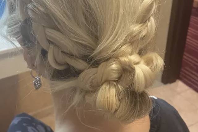 Braided bun bridal hair