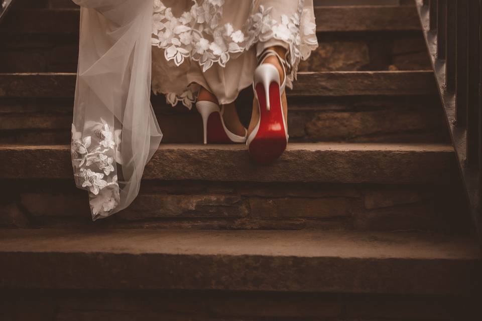The bride walks