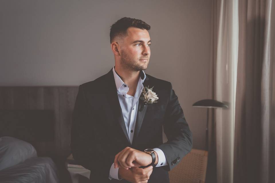 Groom Getting Ready