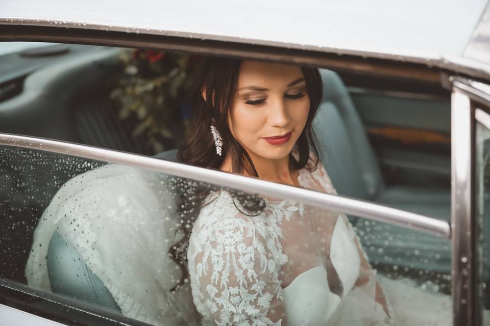 Bride Vintage Car