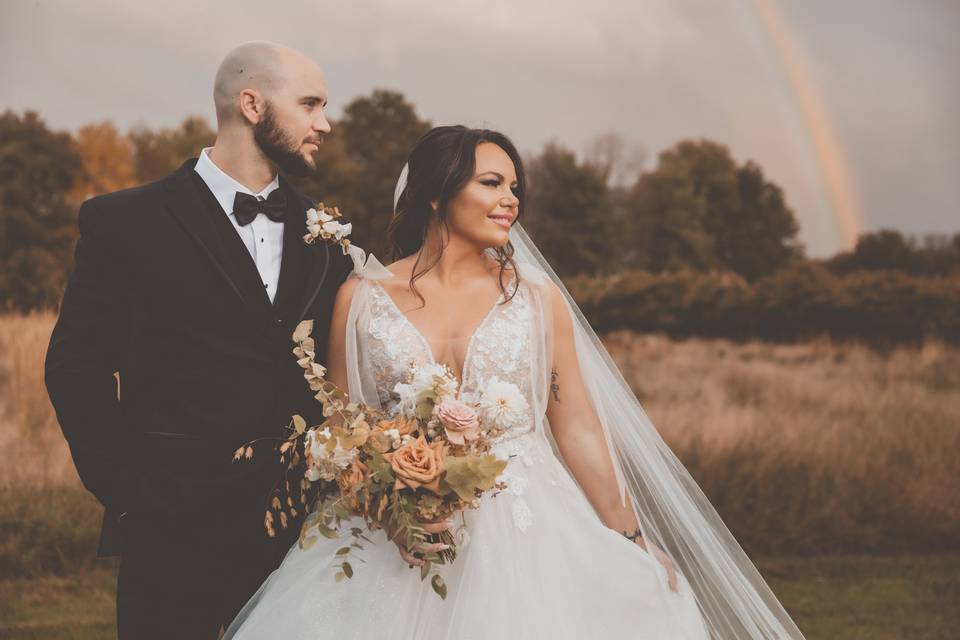 Bride, Groom and a Rainbow