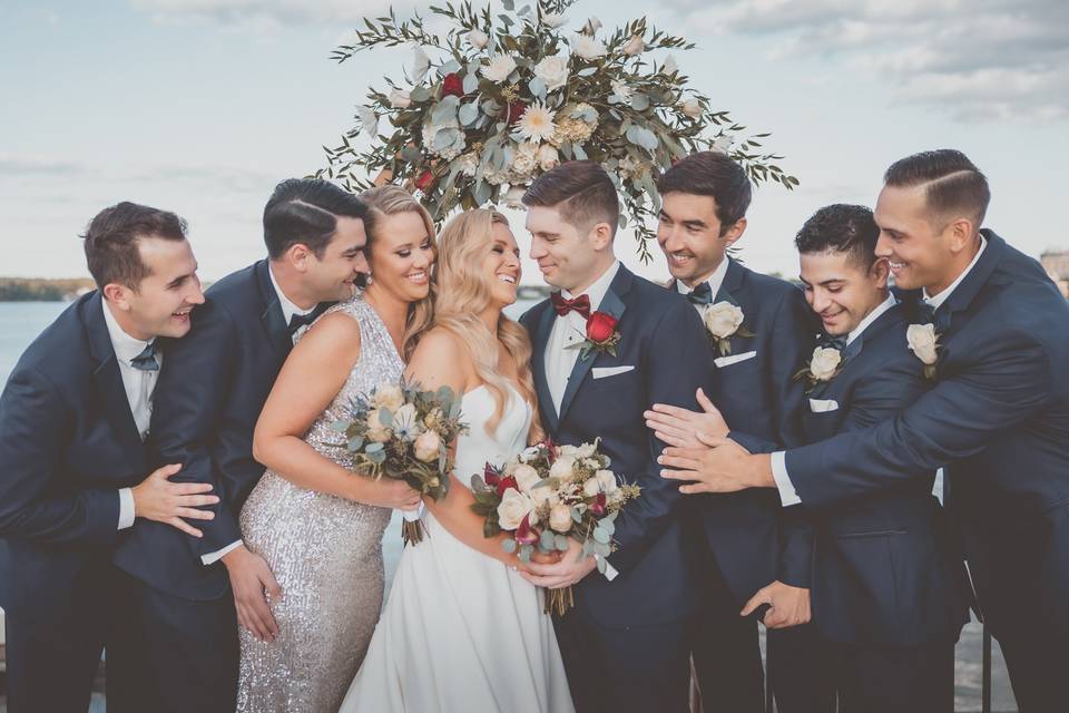 Bridal Party Group Hug