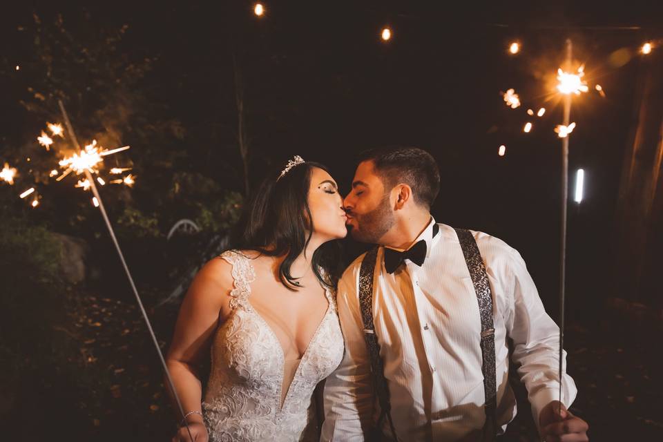 Bride and Groom Sparklers