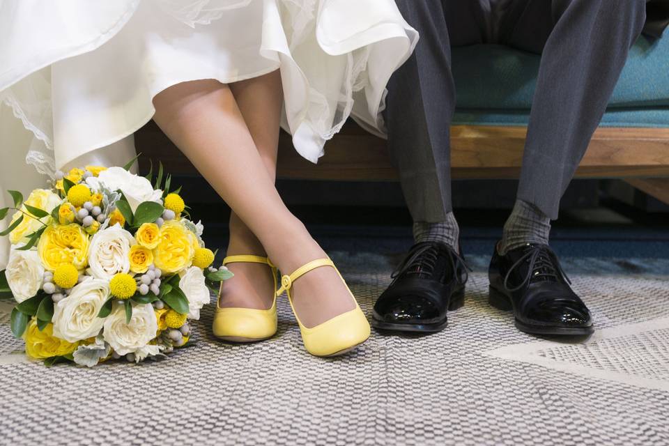 Newlyweds' footwear