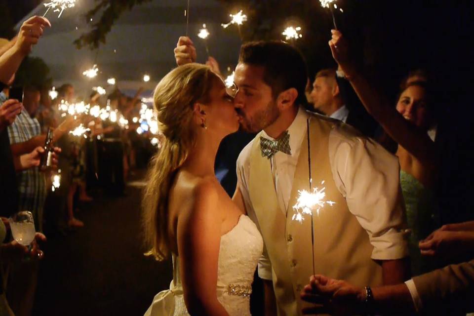 Beautiful sparkler send off!