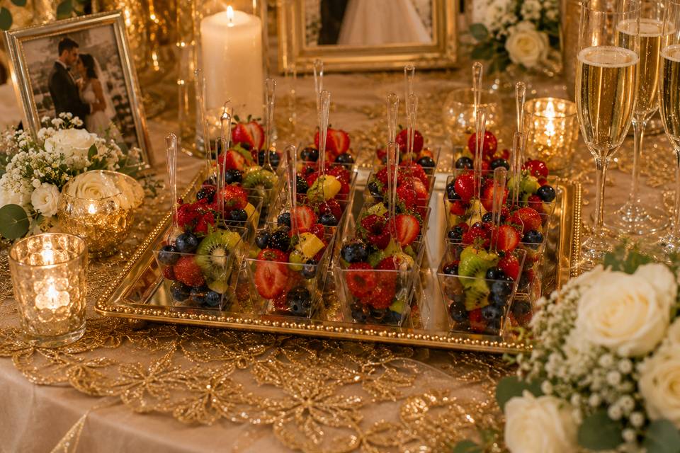 Wedding setup fresh fruit