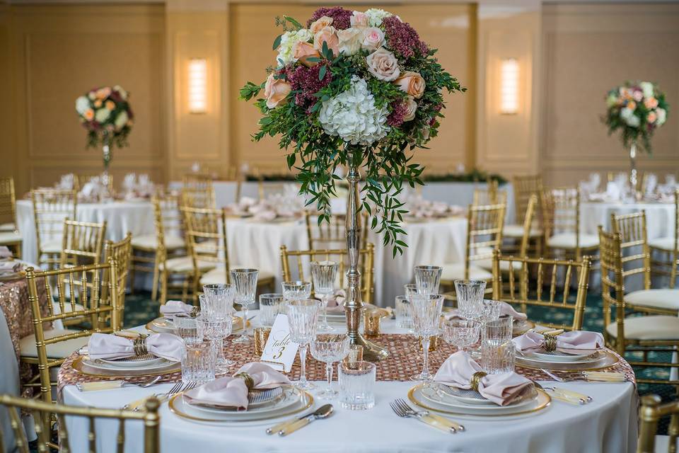 Raised floral centerpiece