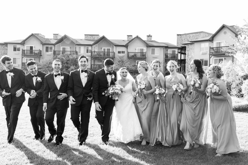 Bridal Party on the Great Lawn