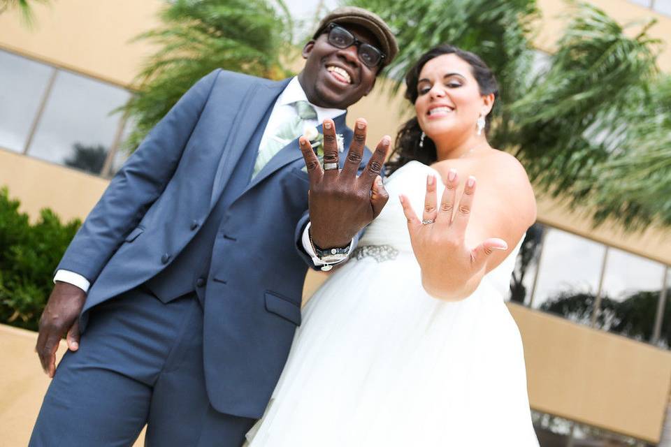 Showing off their rings