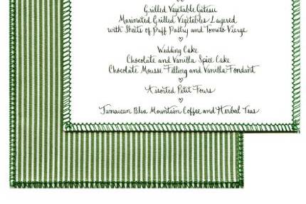 Menu for a destination wedding in Jamaica.