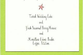 Menu for a destination wedding.