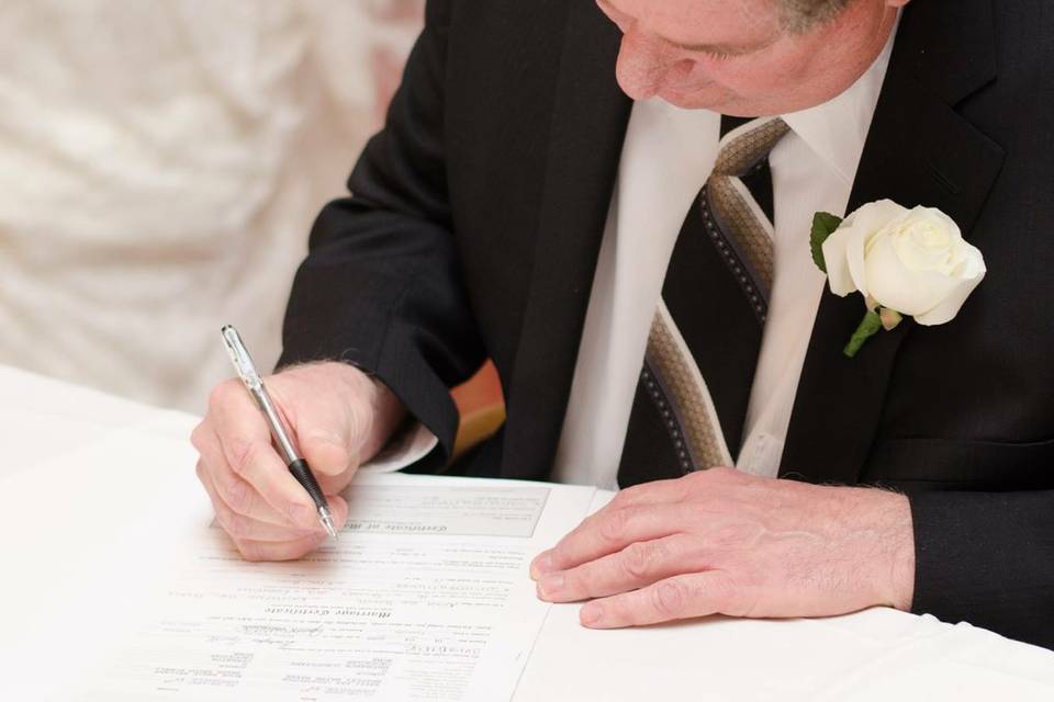 Signing the Marriage Certifica