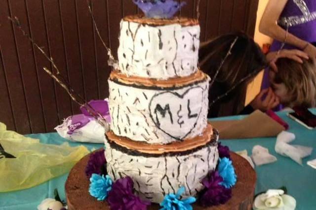Multiple layered wedding cake