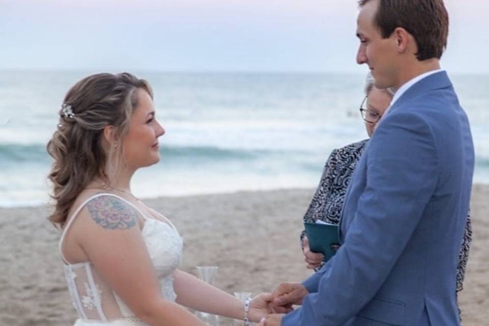 Beach wedding hair and makeup