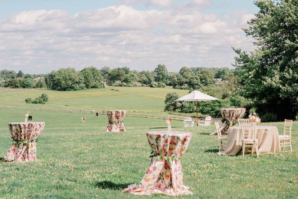 Outdoor floral cocktail hour