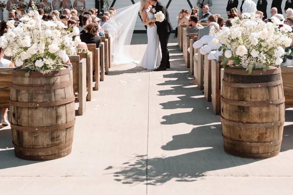 Bride dip at The Butler Barn