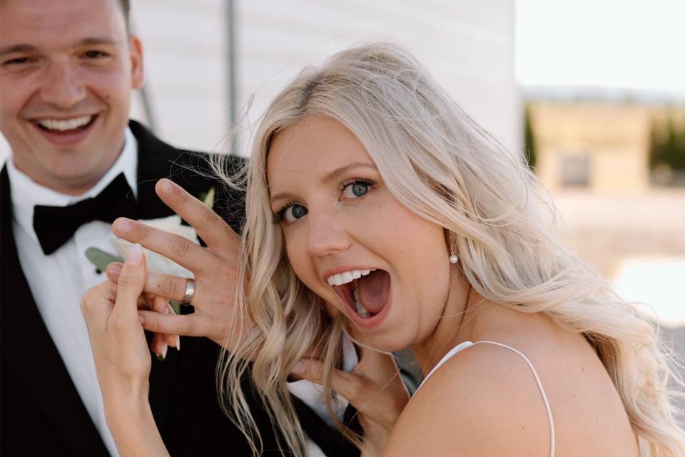 Bride dip at The Butler Barn