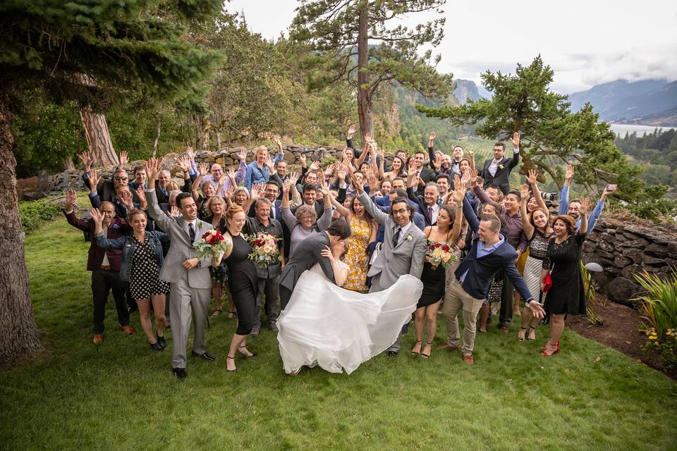 Groom and bridesmaids