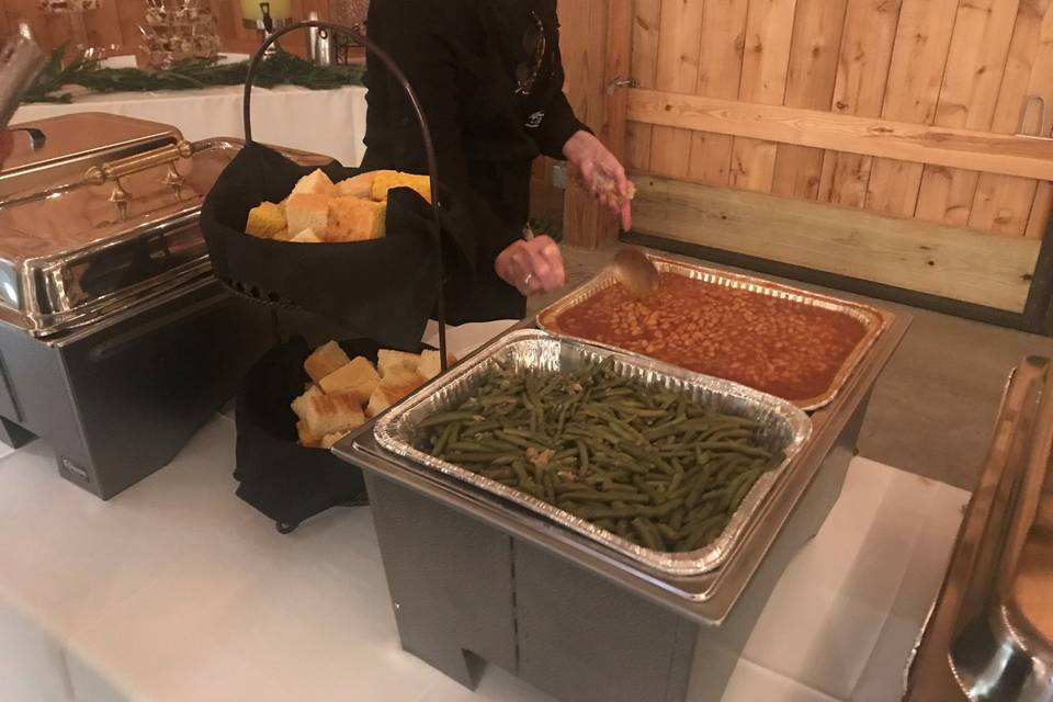Green beans and baked beans