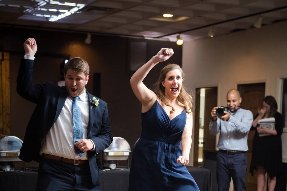 Newlyweds dancing