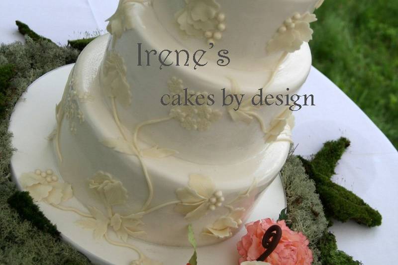 Garden themed fondant covered cake,