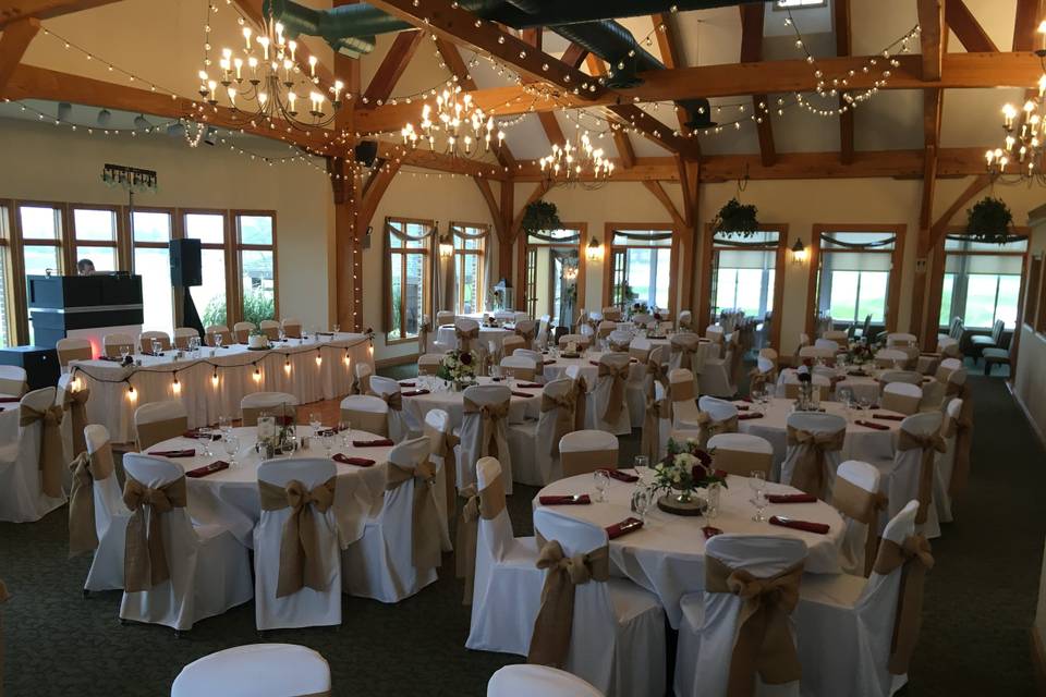 Ballroom with chair covers
