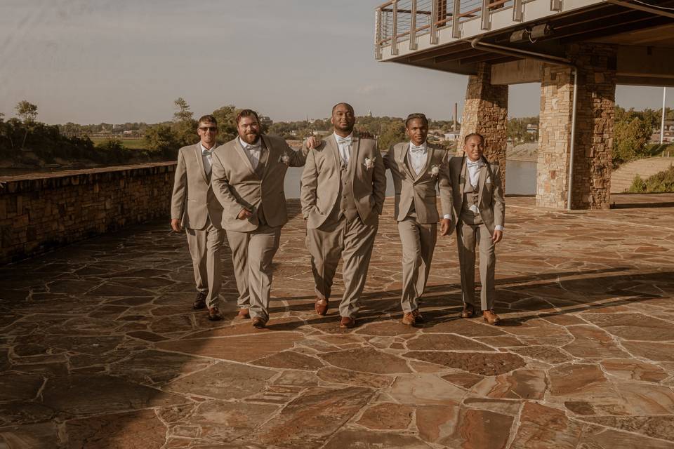 The Grooms and groomsmen