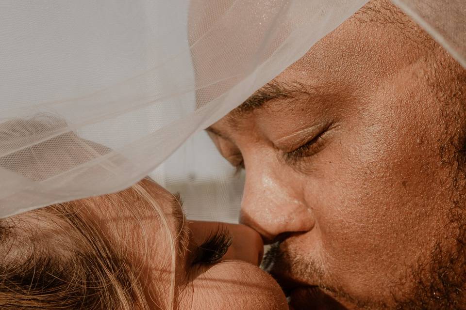 Bride and groom close up