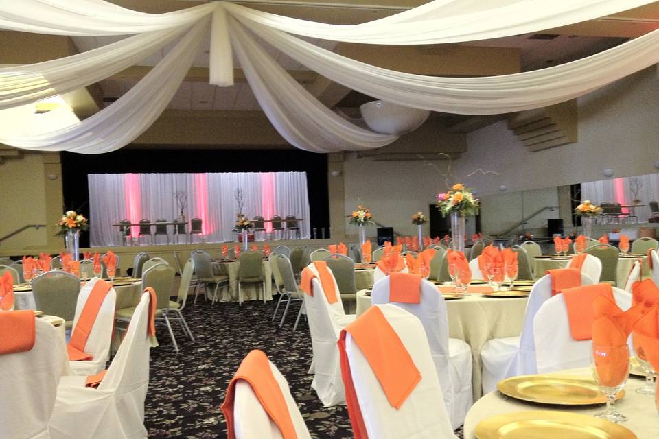 Orange reception decor