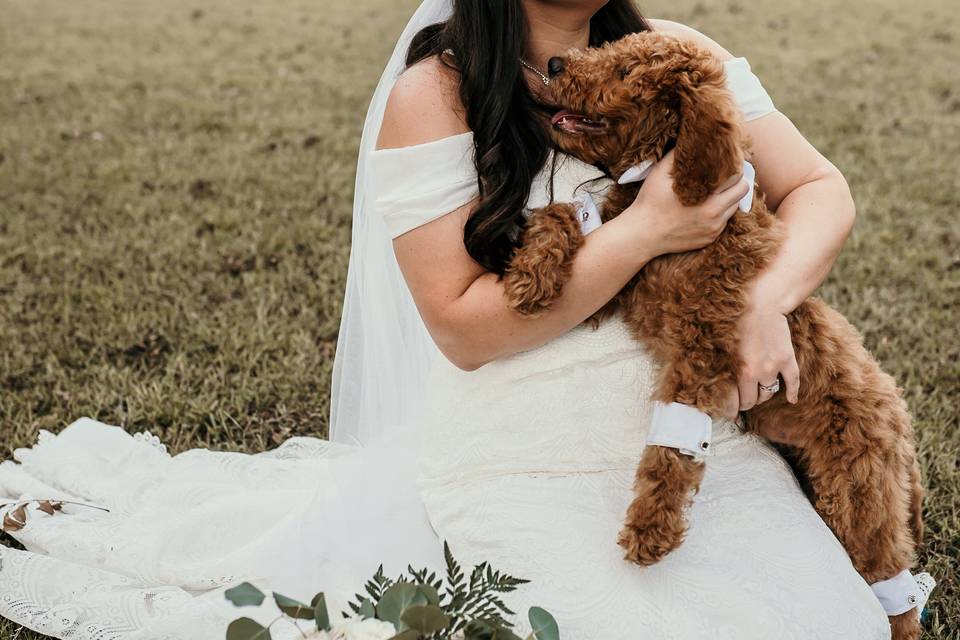 Bride and her dog