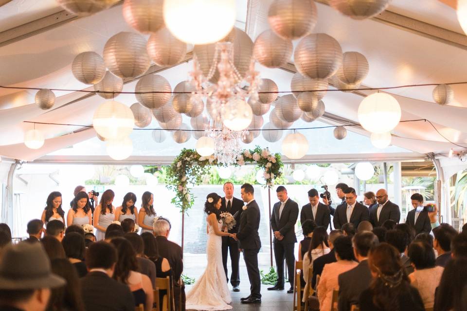 Tent wedding ceremony