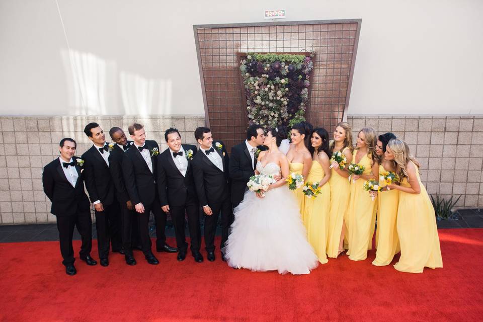 Red carpet bridal party