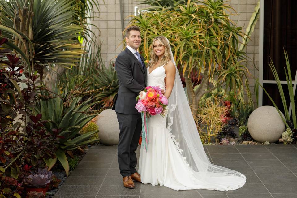 Couple in front of venue